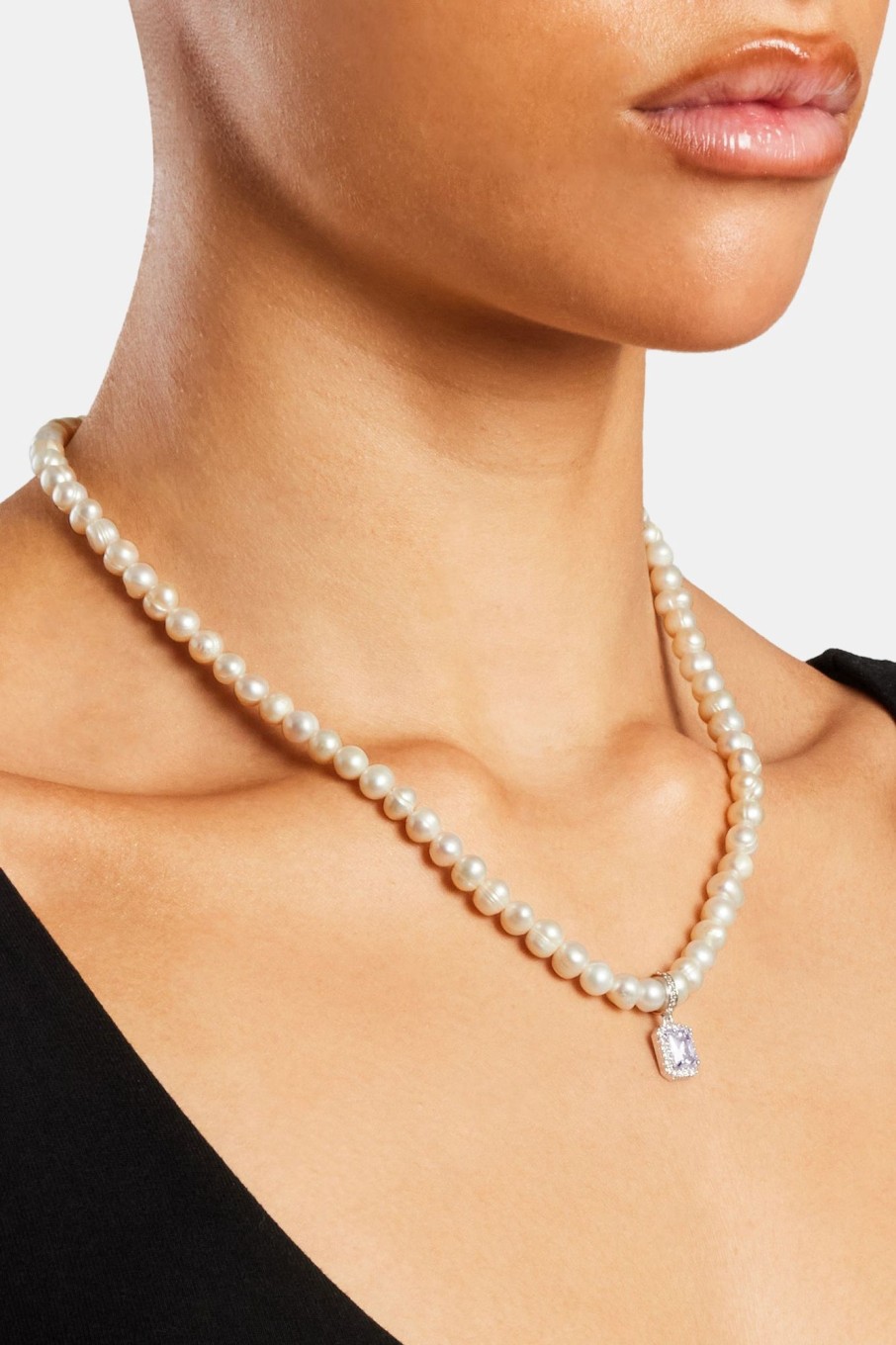 Pearls | JWL-NECK-PRL Pearls Freshwater Pearl Lilac Gemstone Pendant Necklace