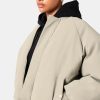 Outerwear | cernucci Outerwear Cernucci Cropped Pu Puffer Bomber Jacket - Sage