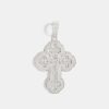 Cross Jewellery | cernucci Cross Jewellery Large 70Mm Iced Cz Rounded Cross Pendant