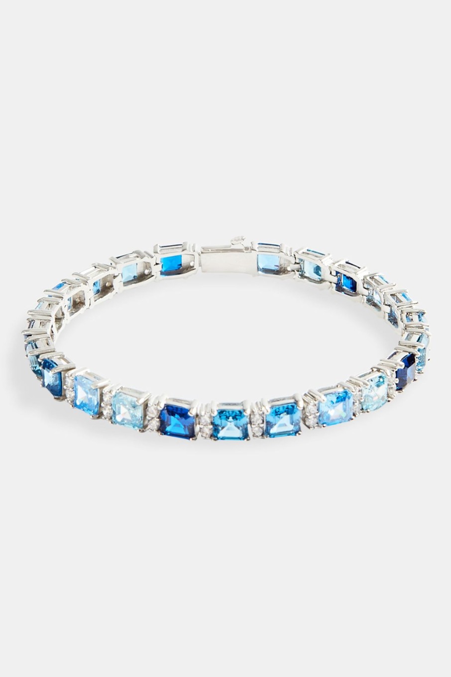 Bracelets & Bangles | cernucci Bracelets & Bangles Iced Square Tennis Bracelet - Blue