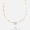 Pearls | JWL-NECK-PRL Pearls 6Mm Pearl Iced Heart Necklace