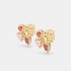 Earrings | JWL-EAR Earrings Pink Multi Gem Stud Earrings - Gold