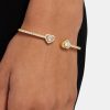 Iced Jewellery | JWL-BRA Iced Jewellery Gold Plated Iced Cz Heart Bangle