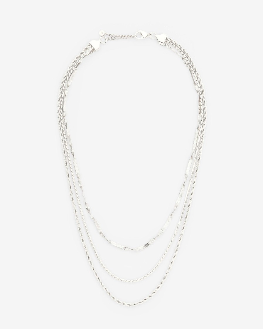 Necklaces | cernucci Necklaces Triple Layer Snake And Twist Necklace