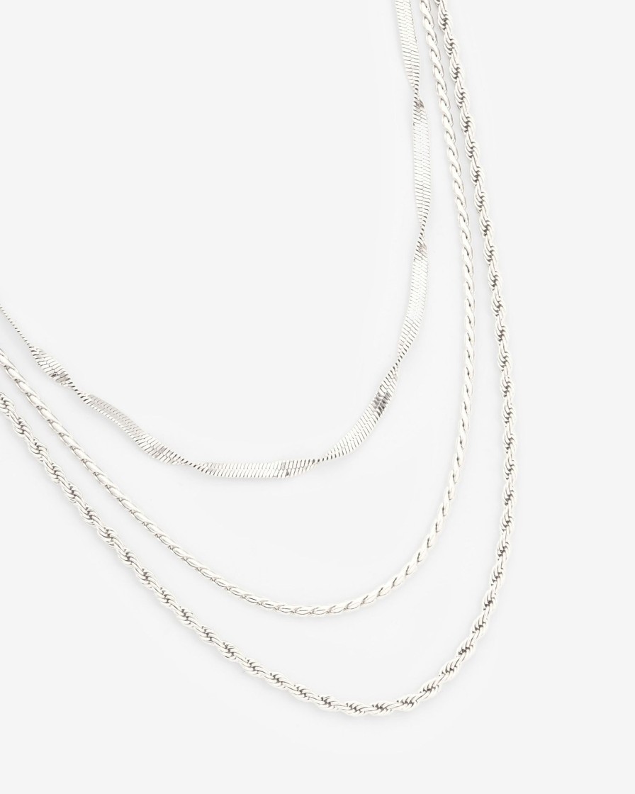 Necklaces | cernucci Necklaces Triple Layer Snake And Twist Necklace