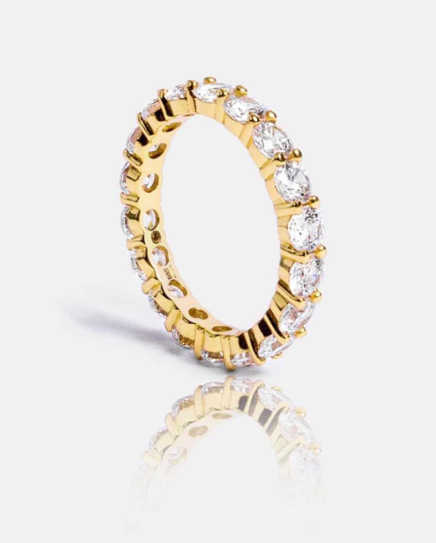 Rings | cernucci Rings Single Row Iced Ring - Gold