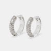 Iced Jewellery | JWL-EAR Iced Jewellery Womens Iced Hoop Earrings - Silver