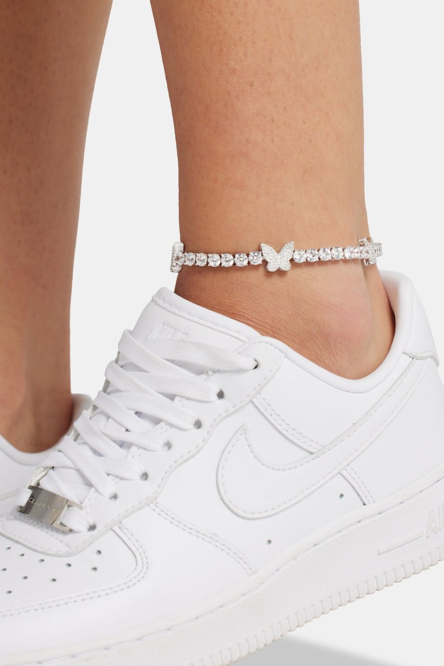 Iced Jewellery | JWL-ANK Iced Jewellery Iced Cz Tennis Butterfly Anklet 8+2