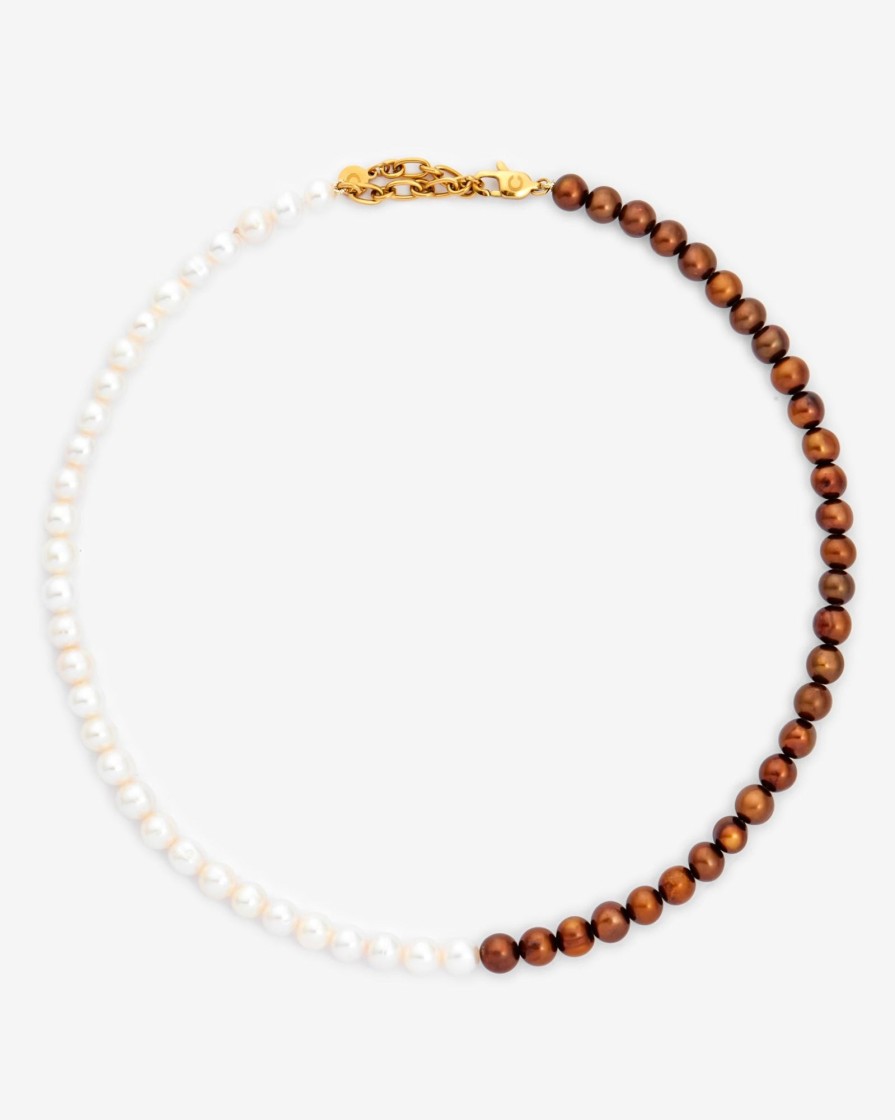 Pearls | JWL-CHN-PRL Pearls Colour Block Pearl Necklace - Gold