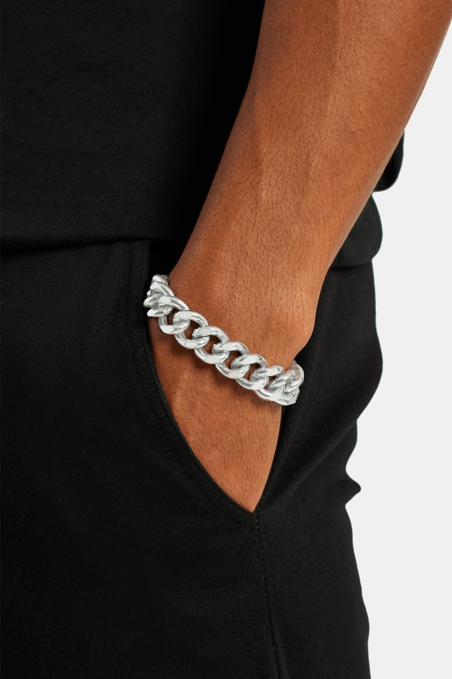 Bracelets & Bangles | cernucci Bracelets & Bangles 15Mm Polished Cuban Bracelet - Stainless Steel