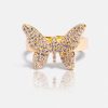 Rings | cernucci Rings Iced Butterfly Ring - Gold