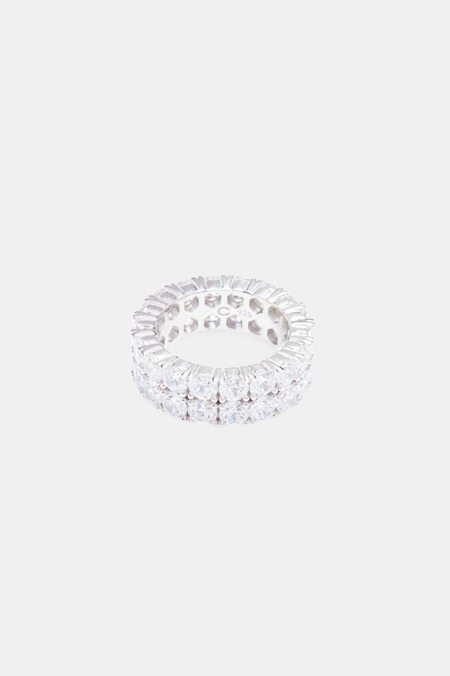 925 Sterling Silver | cernucci 925 Sterling Silver 925 Double Row Ring - White