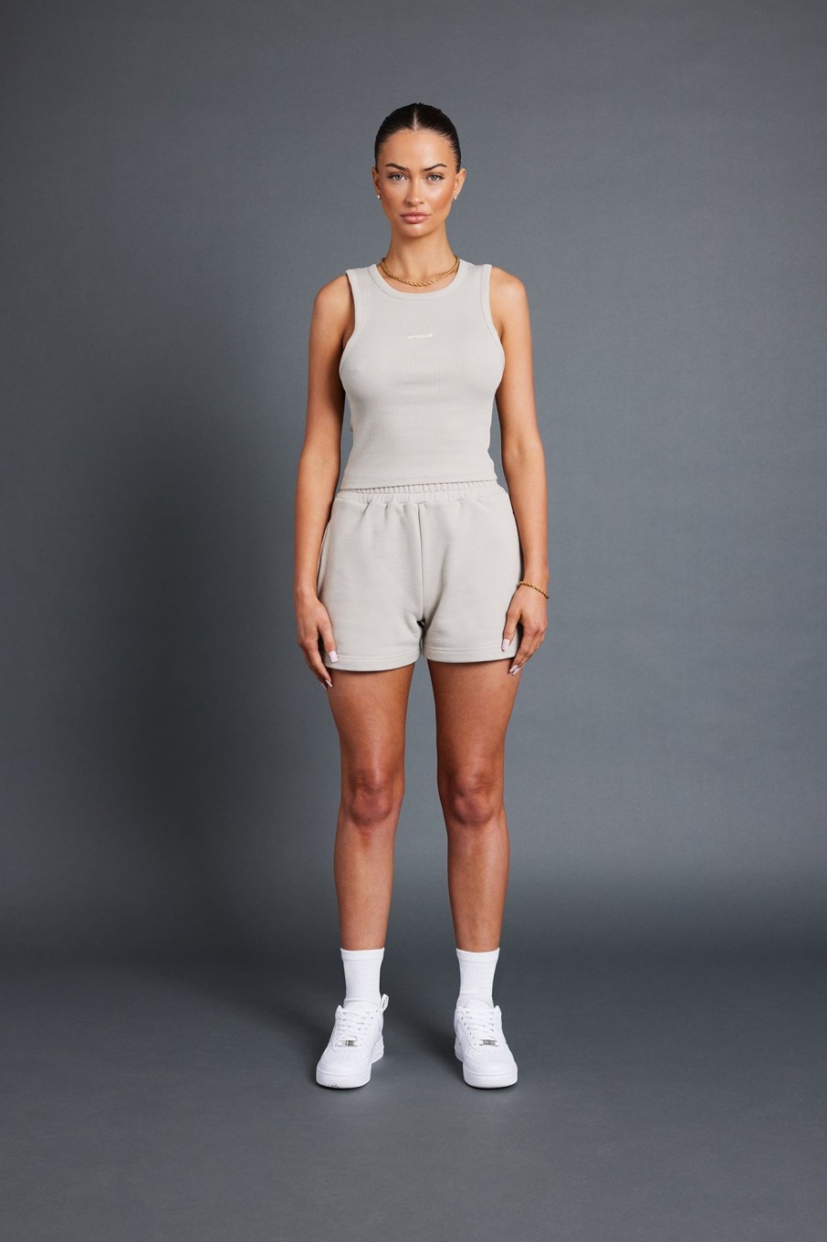 T-Shirts & Tops | CLO-TOP-CROP T-Shirts & Tops Ribbed Vest - Stone