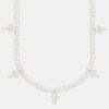 Pearls | JWL-CHN-PRL Pearls 925 6Mm Freshwater Pearl Cross Necklace