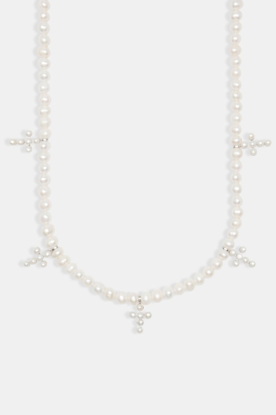 Pearls | JWL-CHN-PRL Pearls 925 6Mm Freshwater Pearl Cross Necklace