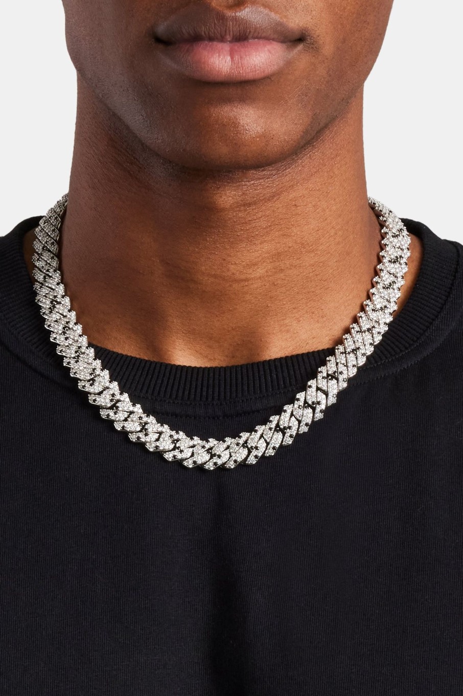 Iced Jewellery | cernucci Iced Jewellery Iced Prong Link Chain - Black