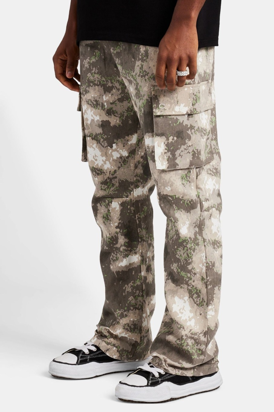 Trousers & Joggers | CLO-BOT-TRO Trousers & Joggers Camo Cargo Flare Trouser - Camo