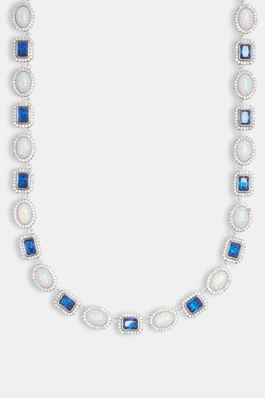 Iced Jewellery | cernucci Iced Jewellery Opal U0026 Blue Gemstone Chain - White