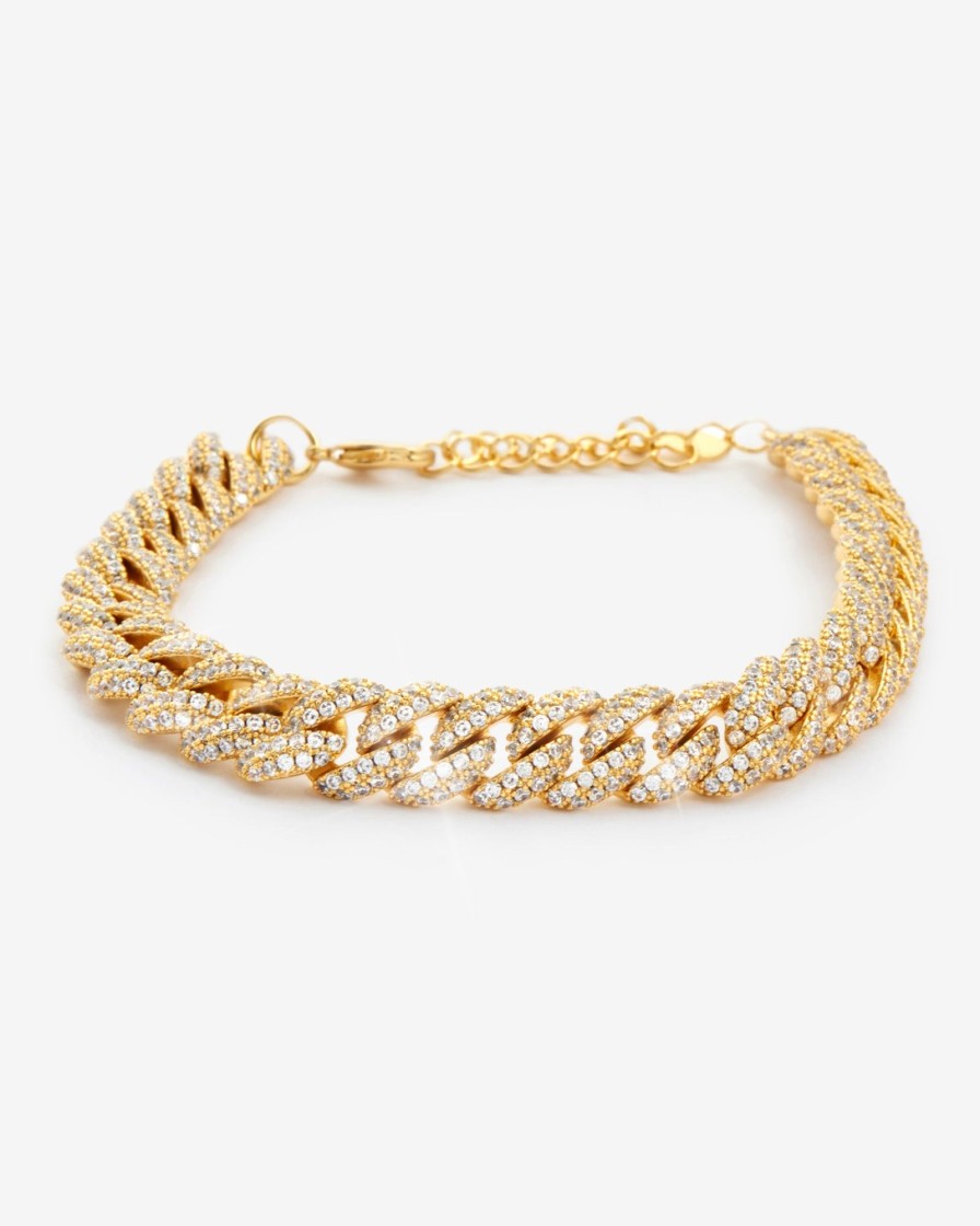 Anklets | cernucci Anklets 10Mm Cuban Anklet - Gold