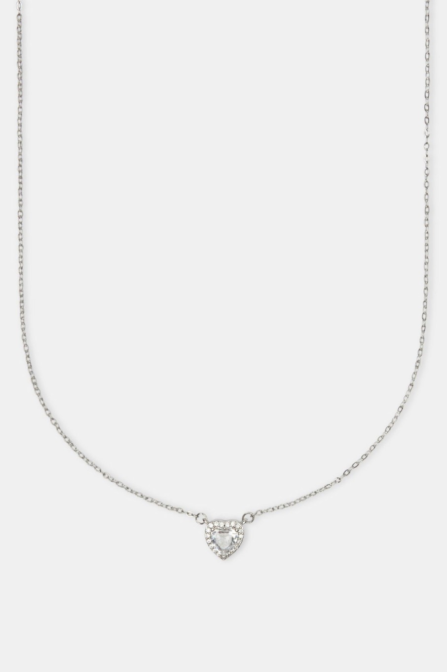 Necklaces | JWL-NECK Necklaces Clear Heart Bezel Necklace - White