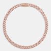 Chokers | JWL-CHN Chokers 8Mm Pink Iced Out Cuban Chain Choker