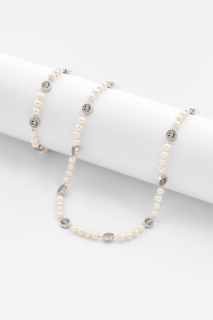 Jewellery Sets | cernucci Jewellery Sets Pearl And Iced Face Motif Necklace + Bracelet Bundle