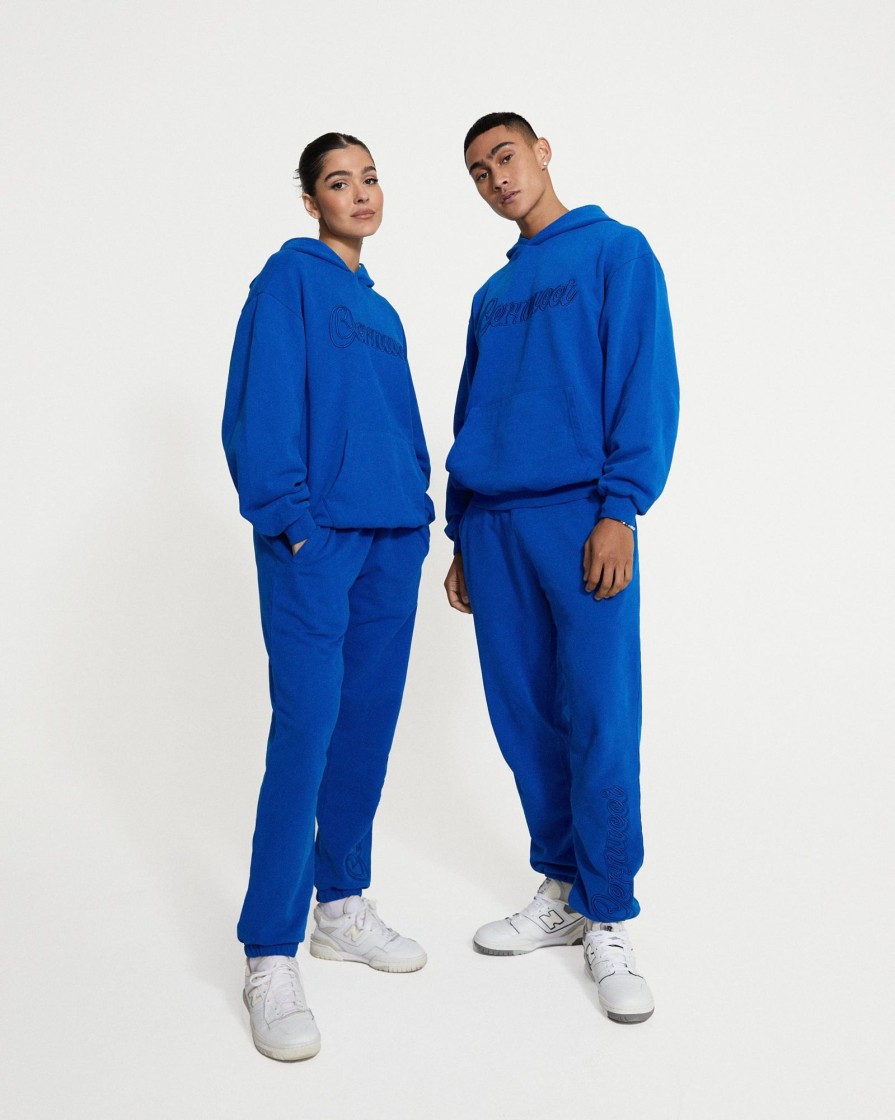 Trousers & Joggers | CLO-BOT-TRO Trousers & Joggers Cernucci Embroidered Jogger - Cobalt Blue