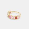 Rings | cernucci Rings Pink Multi Gem Band Ring - Gold