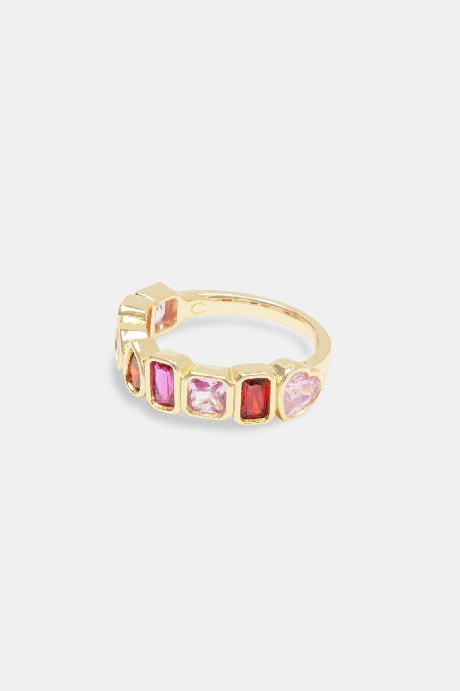 Rings | cernucci Rings Pink Multi Gem Band Ring - Gold