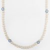 Pearls | JWL-NECK-PRL Pearls Freshwater Pearl And Iced Evil Eye Necklace