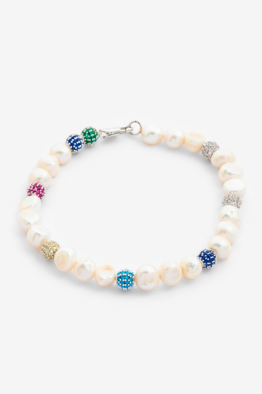 Pearl Necklaces & Bracelets | cernucci Pearl Necklaces & Bracelets Pearl And Iced Multi Colour Bracelet