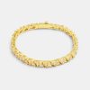 Bracelets & Bangles | JWL-BRA Bracelets & Bangles 5Mm Gold Plated Iced Cz Triangle Cut Tennis Bracelet