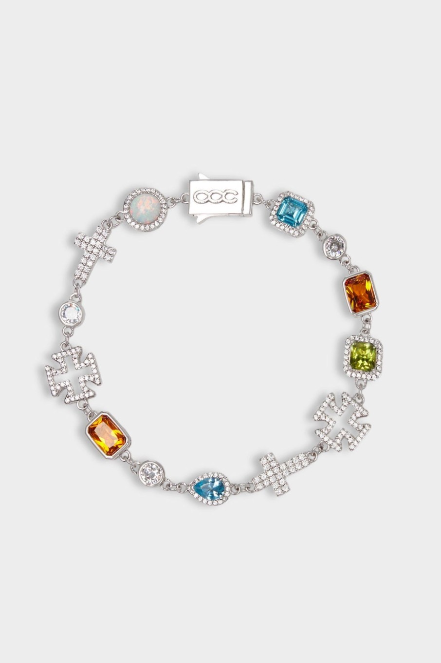 Cross Jewellery | cernucci Cross Jewellery Multi Gemstone U0026 Cross Bracelet - White