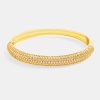 Bracelets & Bangles | JWL-BRA Bracelets & Bangles 7Mm Gold Plated Iced Cz Pave Bangle