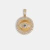 925 Sterling Silver | cernucci 925 Sterling Silver 925 Sterling Silver Iced Eye Pendant - Gold