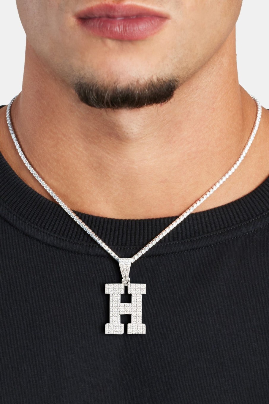 Pendants | cernucci Pendants Iced H Pendant