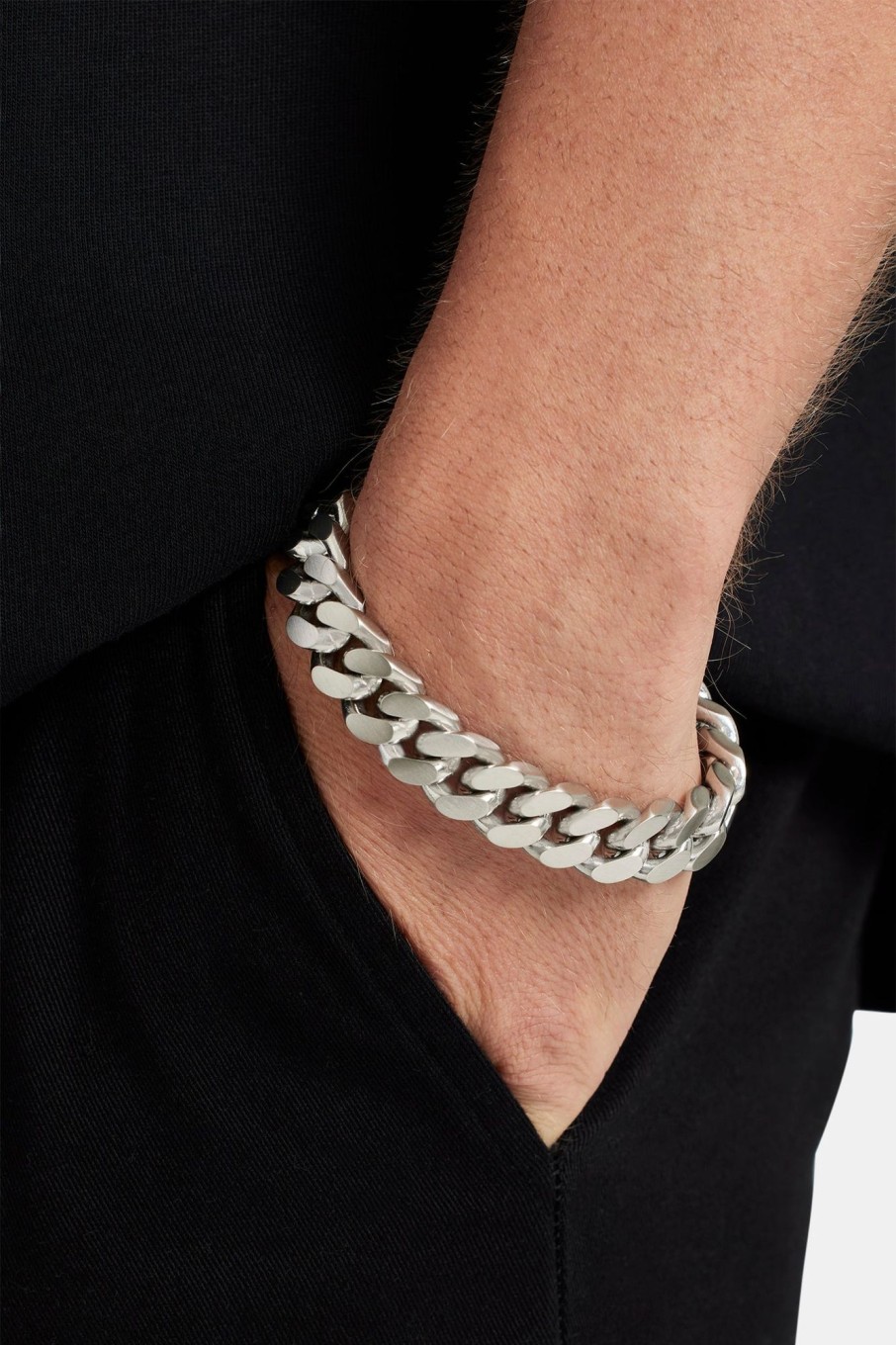 Bracelets & Bangles | cernucci Bracelets & Bangles Polished Pewter Flat Cuban Bracelet