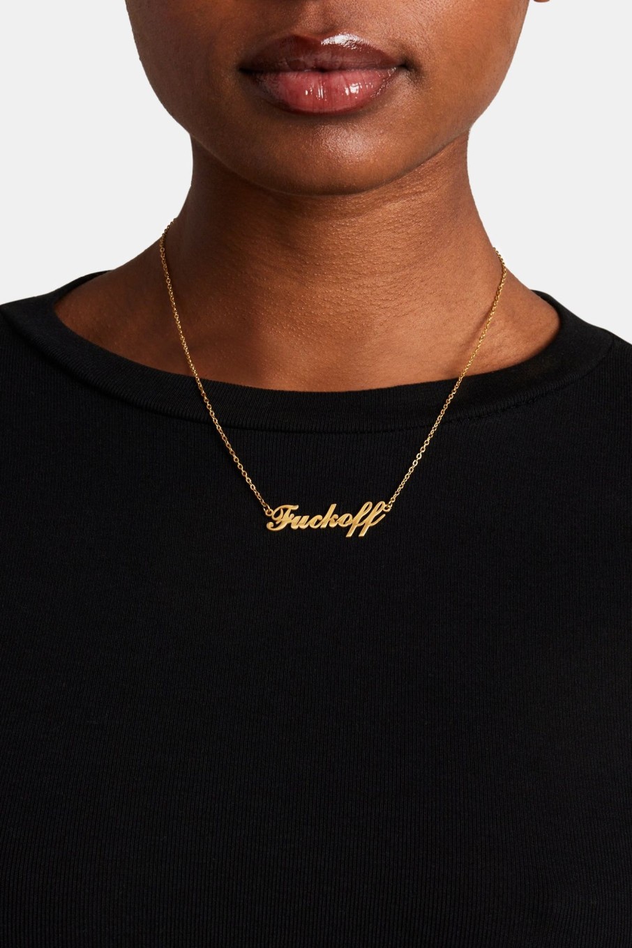 Necklaces | JWL-NECK Necklaces F Off Necklace - Gold