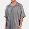 Shirts | CLO-TOP-SHIR Shirts Short Sleeve Pleated Shirt - Dark Grey