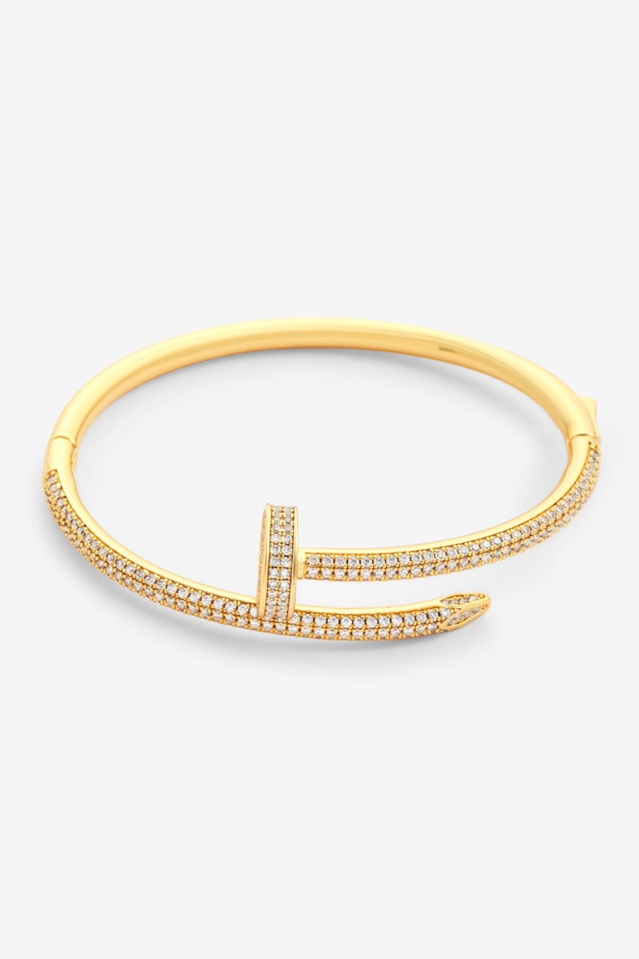 Iced Jewellery | cernucci Iced Jewellery Gold Plated 4Mm Iced Cz Pave Bangle