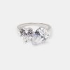 Iced Jewellery | JWL-RNG Iced Jewellery Heart Stone Ring - White