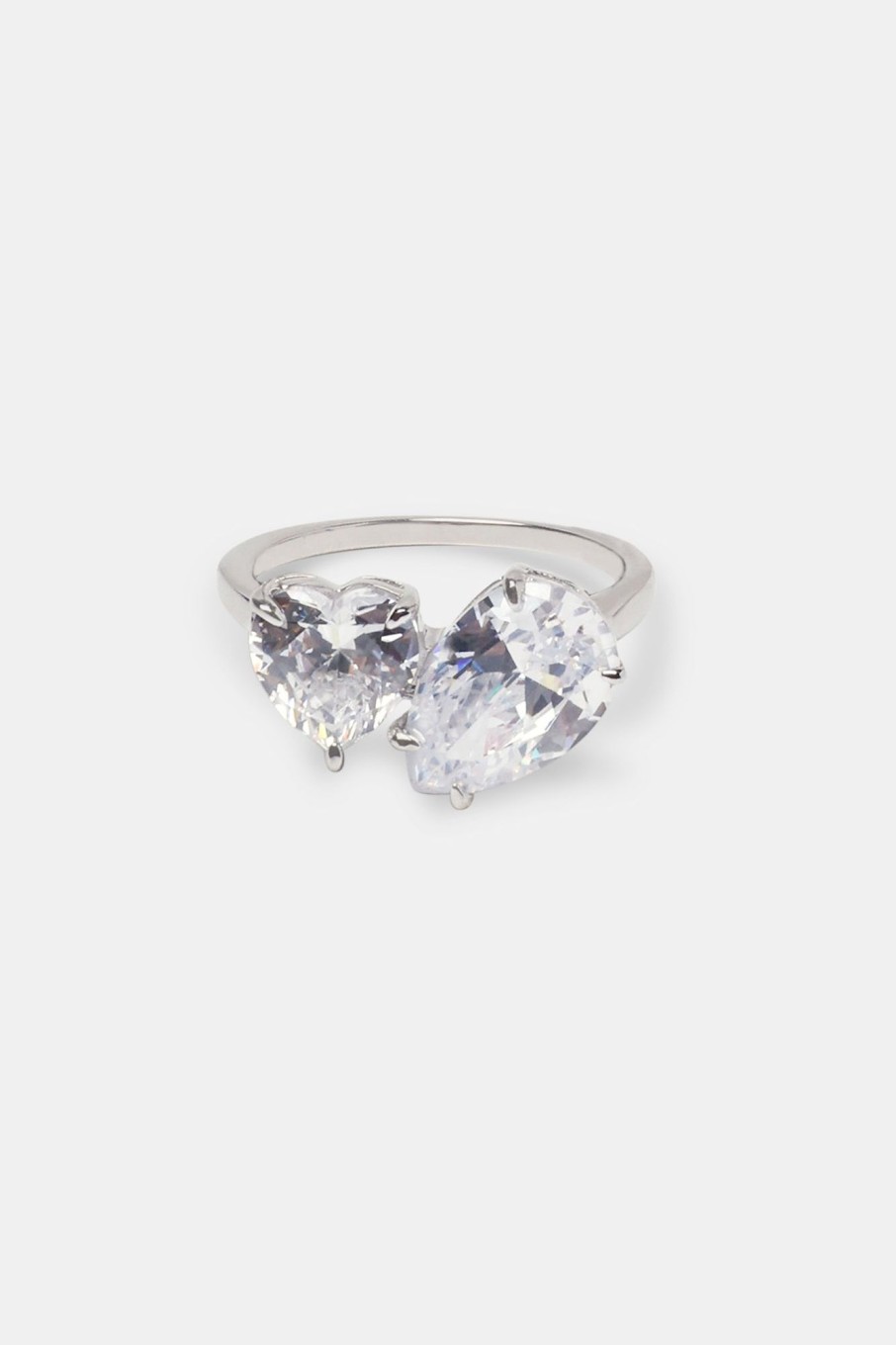 Iced Jewellery | JWL-RNG Iced Jewellery Heart Stone Ring - White