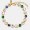 Bracelets & Bangles | JWL-BRA Bracelets & Bangles Iced Multi Colour Gem Tennis Bracelet - Gold