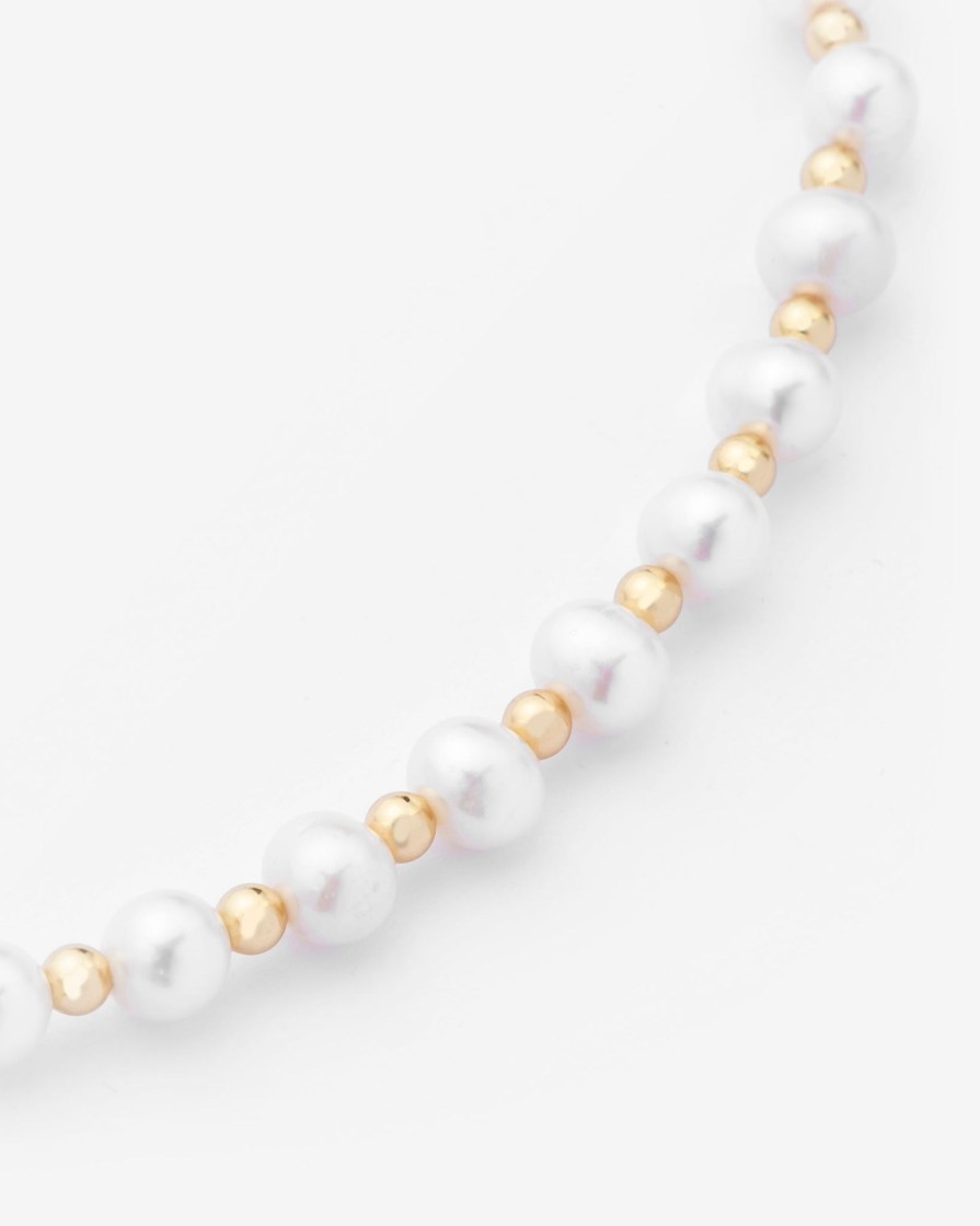 Pearls | JWL-CHN-PRL Pearls Beaded Pearl Necklace - Gold