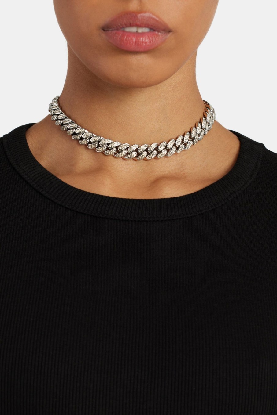 Chokers | JWL-CHN Chokers 12Mm Yellow Iced Out Cuban Chain Choker