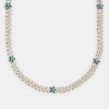 Iced Jewellery | JWL-CHN Iced Jewellery 8Mm Iced Blue Cz Floral Prong Chain