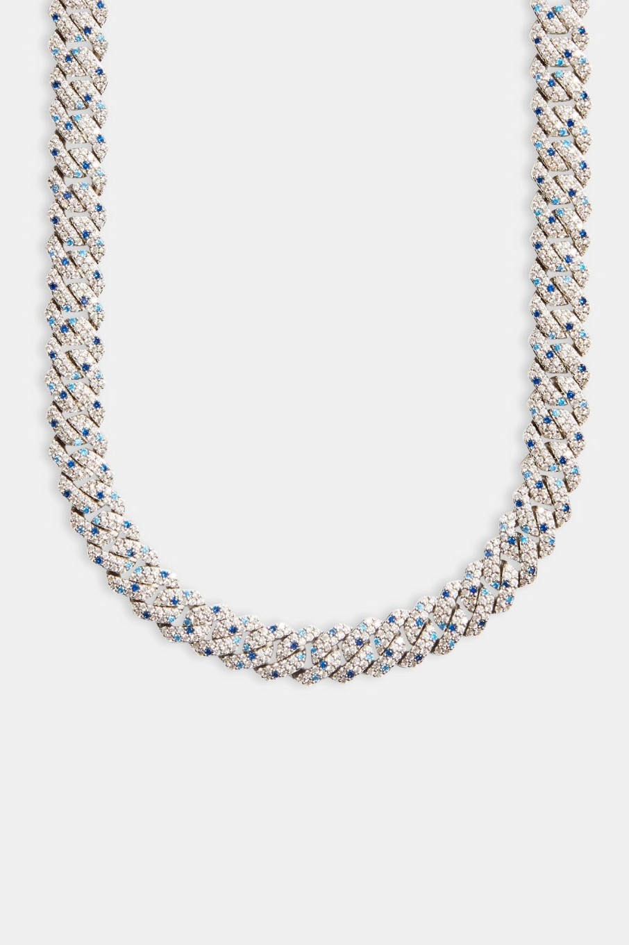 Iced Jewellery | cernucci Iced Jewellery 14Mm Iced Clear U0026 Blue Prong Cuban Chain