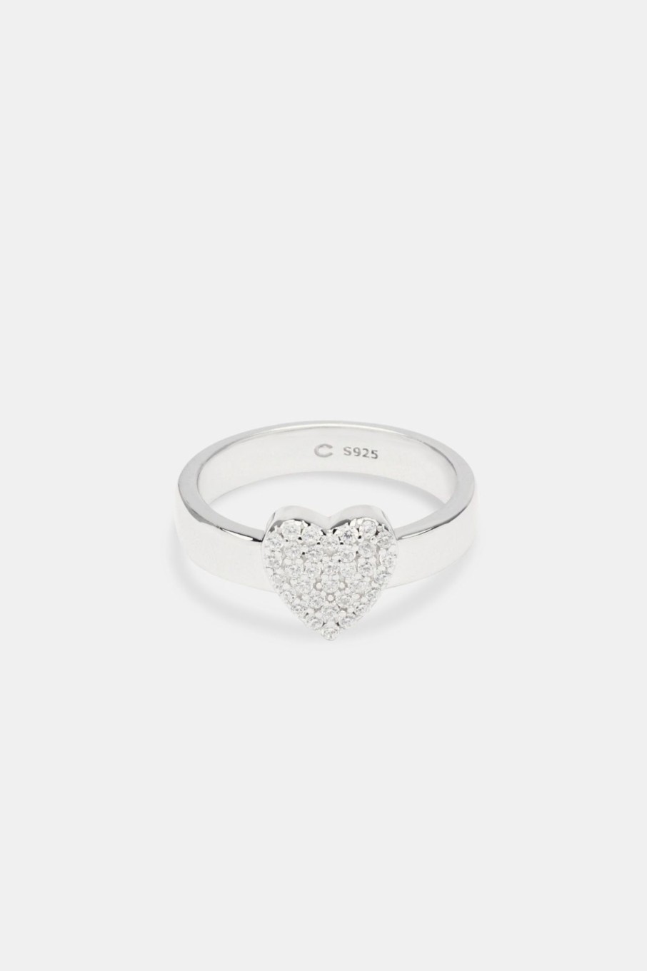 Iced Jewellery | JWL-RNG Iced Jewellery Iced Heart Ring - White