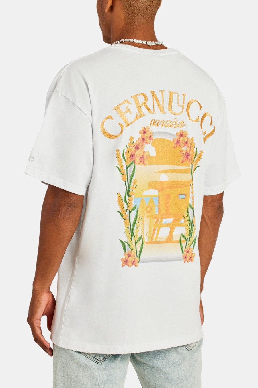 T-Shirts & Vests | cernucci T-Shirts & Vests Cernucci Orange Beach House Graphic T-Shirt - White