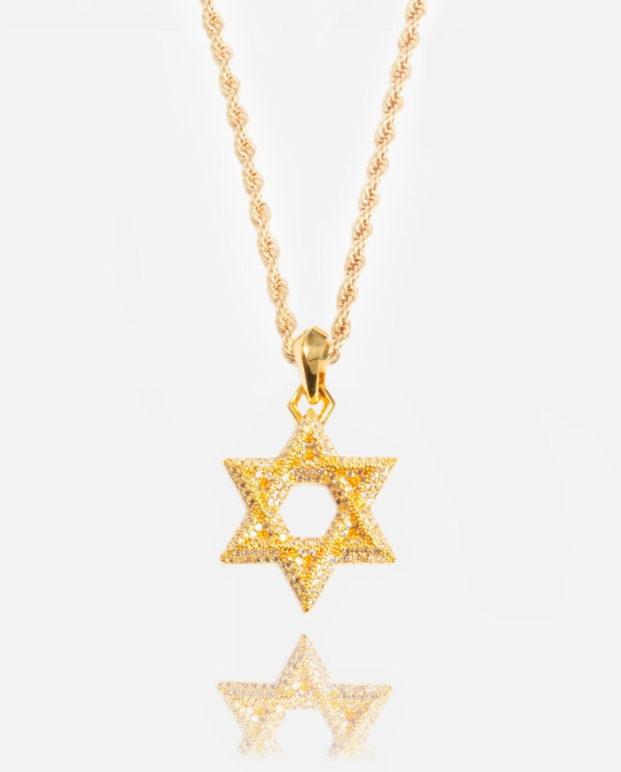 Jewellery Sets | cernucci Jewellery Sets Iced Star Of David Pendant - Gold